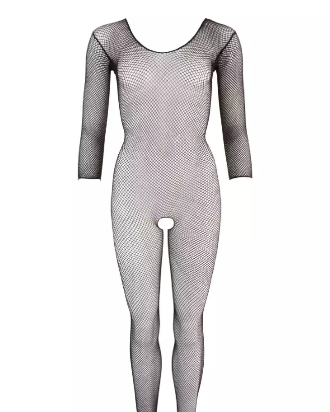 Net Catsuit noir en résille taille S-L par NO:XQSE, lingerie sensuelle et élégante-4