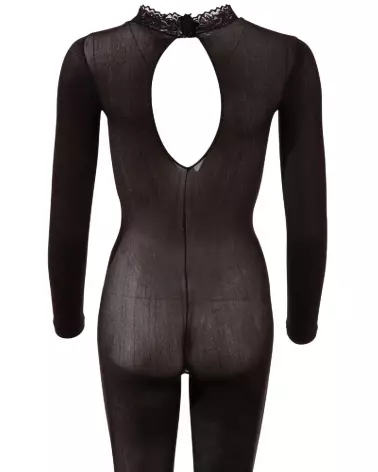 Catsuit NO:XQSE avec col en dentelle taille M/L, bodystocking élégant et séduisant-7
