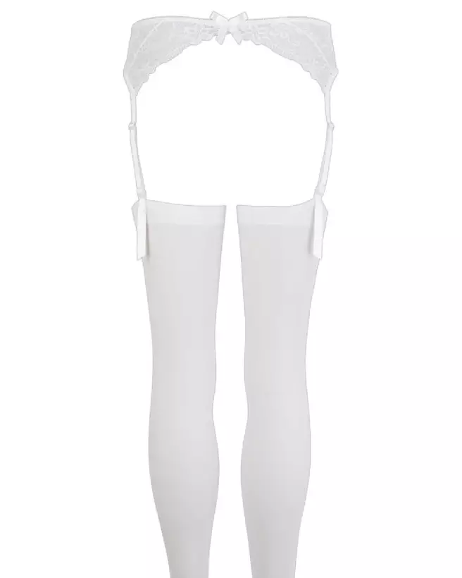 Porte-jarretelles blanc taille S/M de NO:XQSE pour élégance et confort-5