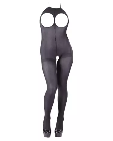 Catsuit Open Cup NO:XQSE en noir, bodystocking séduisant et ouvert-7