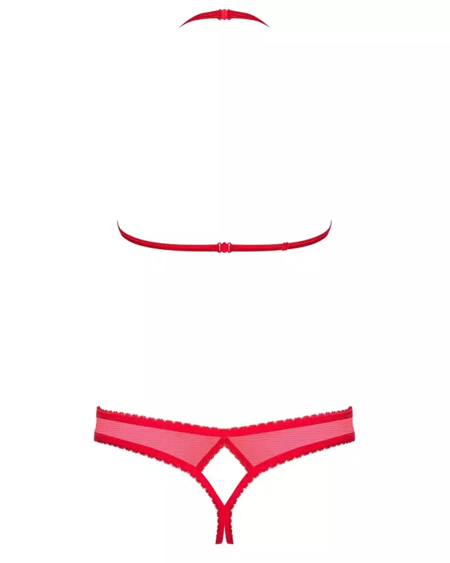 Ensemble Obsessive 870-SEC-3 rouge, lingerie séduisante avec soutien-gorge ouvert-6