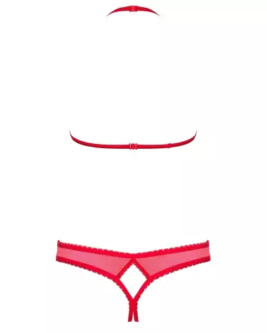 Ensemble Obsessive 870-SEC-3 rouge, lingerie séduisante avec soutien-gorge ouvert-6