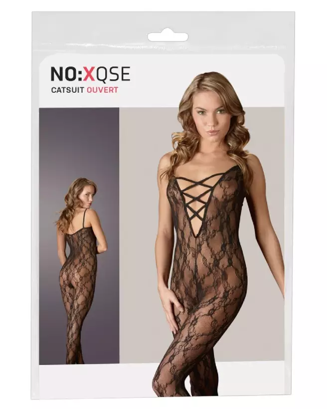 Lace Catsuit S/M NO:XQSE en dentelle noir élégant et séduisant-1
