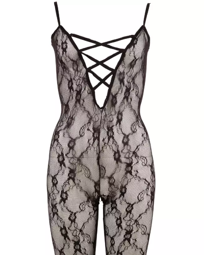 Lace Catsuit S/M NO:XQSE en dentelle noir élégant et séduisant-6