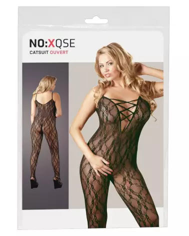 Catsuit noir XXL-XXXL NO:XQSE en maille fine pour un look élégant et confortable-1