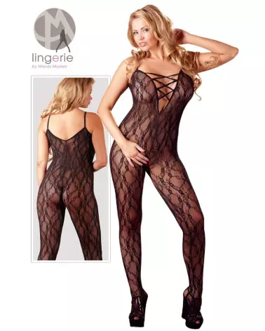 Catsuit noir XXL-XXXL NO:XQSE en maille fine pour un look élégant et confortable-7