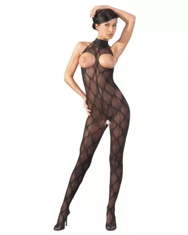 Catsuit Open Bust NO:XQSE en maille sexy taille S-L-2