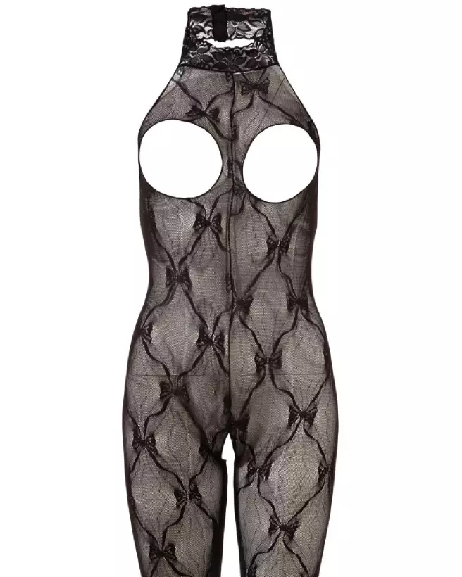 Catsuit Open Bust NO:XQSE en maille sexy taille S-L-5