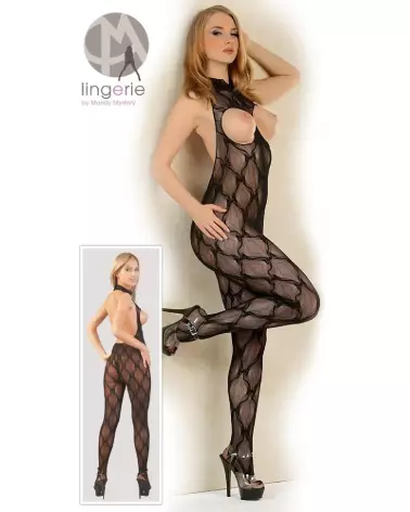 Catsuit Open Bust NO:XQSE en maille sexy taille S-L-7