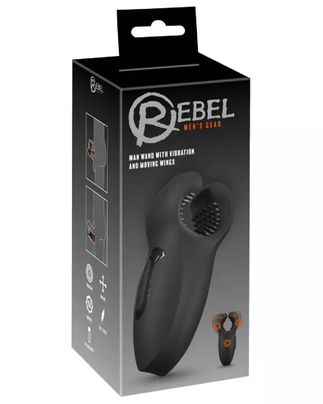 Masturbateur Rebel Man Wand avec ailes mobiles pour stimulation masculine intensive-1