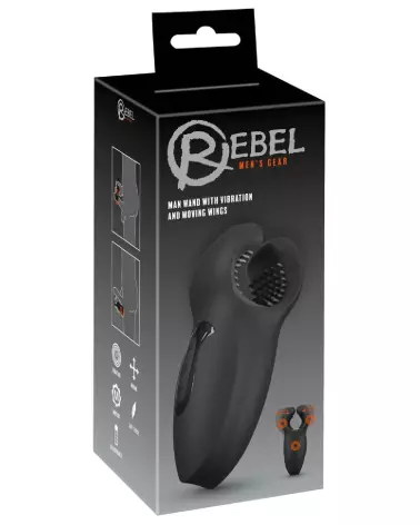 Masturbateur Rebel Man Wand avec ailes mobiles pour stimulation masculine intensive-1