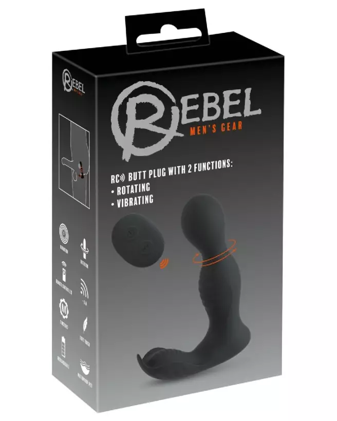 RC Butt Plug Rebel avec télécommande pour stimulation de la prostate-1
