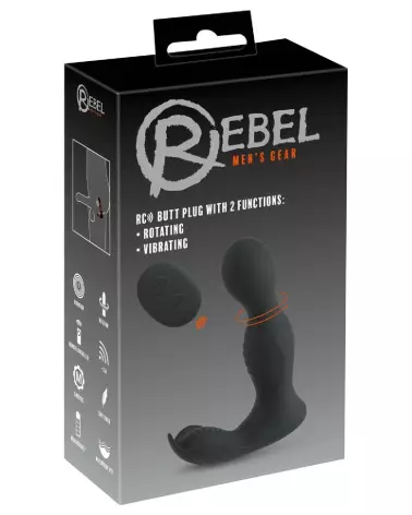 RC Butt Plug Rebel avec télécommande pour stimulation de la prostate-1