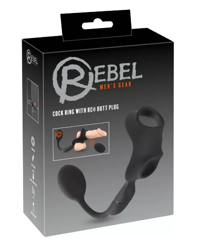 Cock Ring REBEL avec télécommande et plug anal pour maximiser le plaisir et l'endurance-1