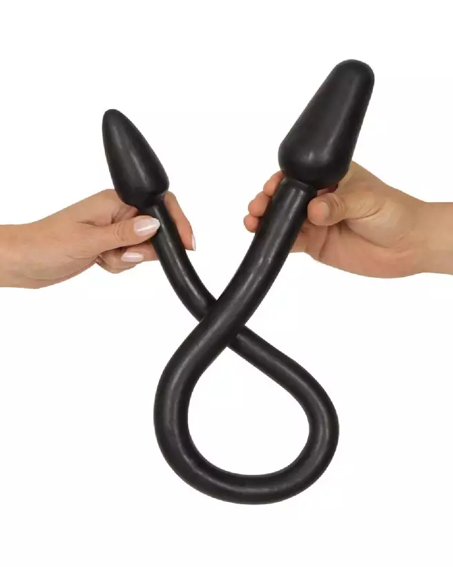 Image du Nature Skin Double Plug Black de Rebel - Double Dong pour plaisir double-5