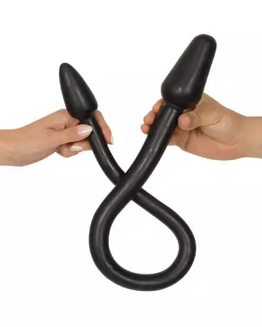 Image du Nature Skin Double Plug Black de Rebel - Double Dong pour plaisir double-5