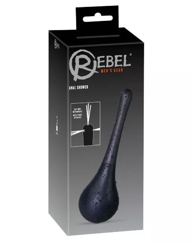 Poire à lavement Rebel Anal Shower en noir pour une hygiène intime optimale-1