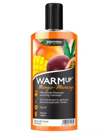Huile de massage WARMup Mango Maracuya de Joydivision pour détente et soin sensoriel-1