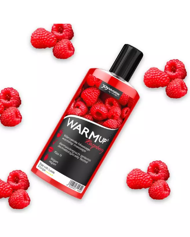 Image de l'huile de massage WARMup Raspberry 150 ml par Joydivision, parfum framboise pour relaxation et sensualité-2