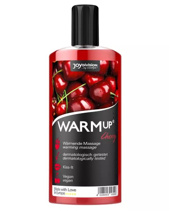 Image de l'Huile de Massage WARMup Cherry 150 ml de Joydivision, parfum cerise, pour relaxation et bien-être-1