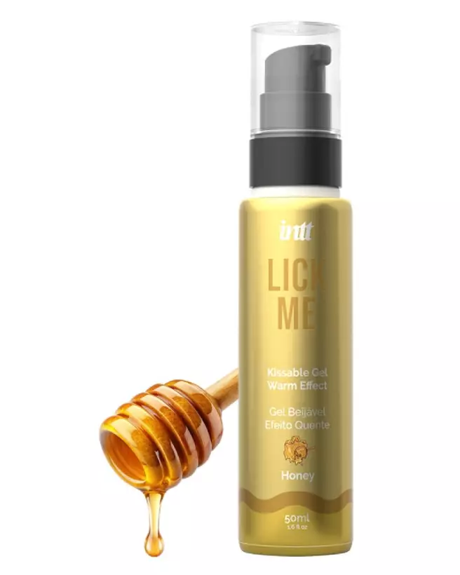Gel Lick Me Honey Intt pour plaisir oral, goût miel, stimule sensations-1