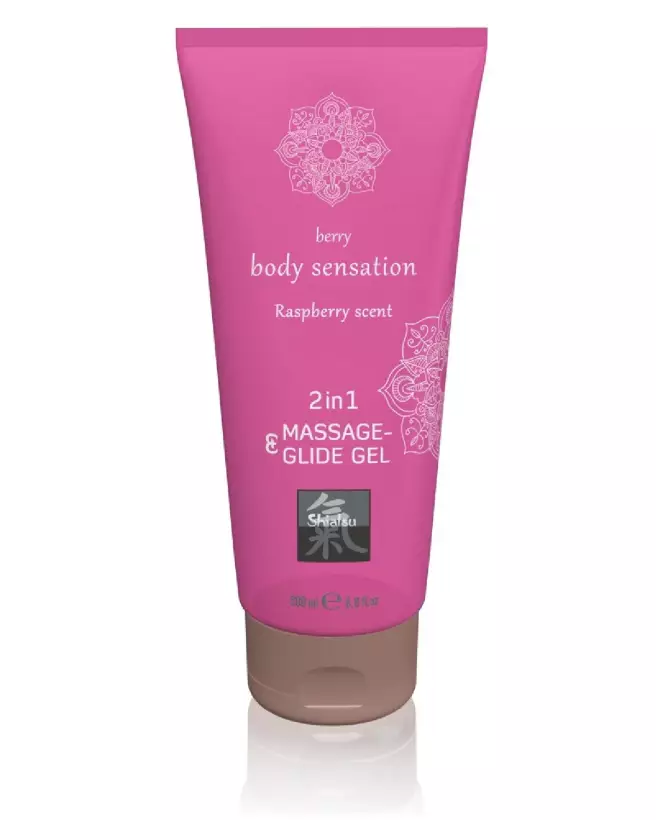 Gel 2in1 Raspberry Scent HOT Shiatsu pour massage et lubrification-1