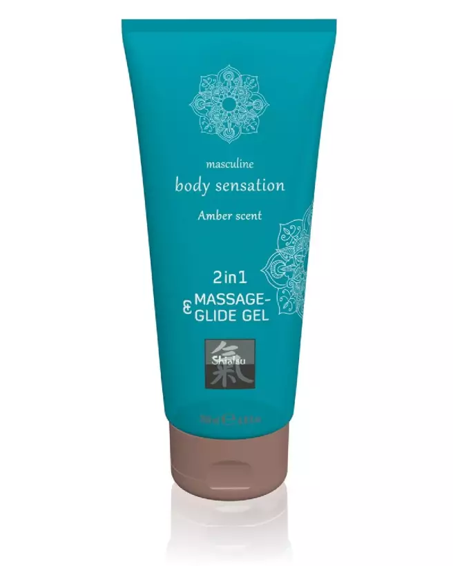 Gel 2in1 Amber Scent HOT Shiatsu pour massage et lubrification avec parfum d'ambre-1