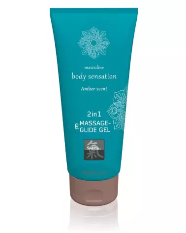 Gel 2in1 Amber Scent HOT Shiatsu pour massage et lubrification avec parfum d'ambre-1