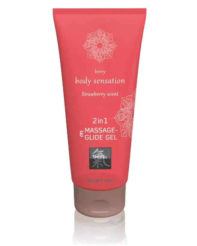 Image du Gel Lubrifiant et Massage HOT Shiatsu Fraise 200ml-1