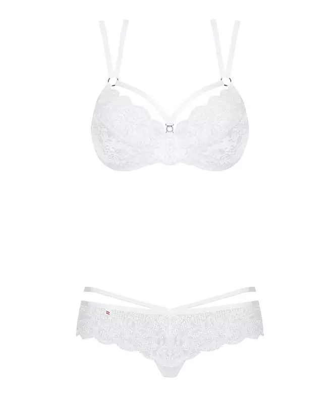 Ensemble de lingerie Obsessive 860-SET-2 blanc, design élégant et confortable-5