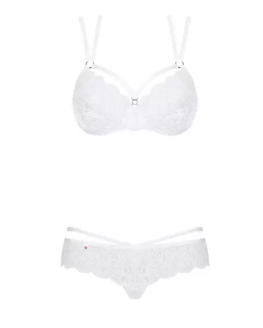 Ensemble de lingerie Obsessive 860-SET-2 blanc, design élégant et confortable-5