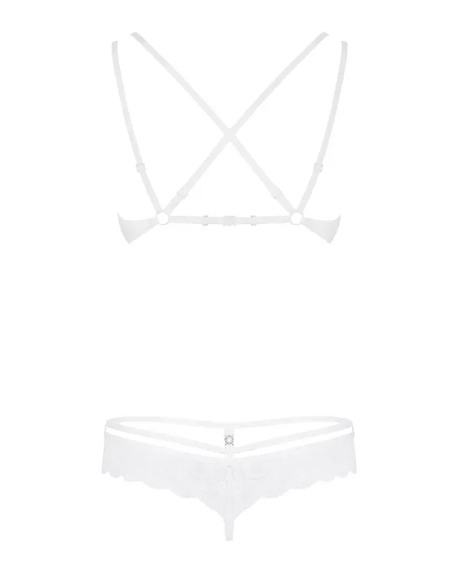 Ensemble de lingerie Obsessive 860-SET-2 blanc, design élégant et confortable-6