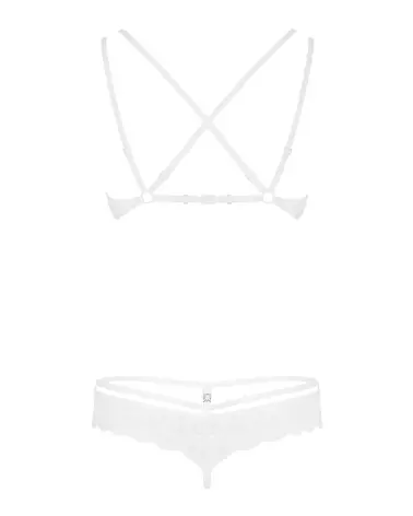 Ensemble de lingerie Obsessive 860-SET-2 blanc, design élégant et confortable-6