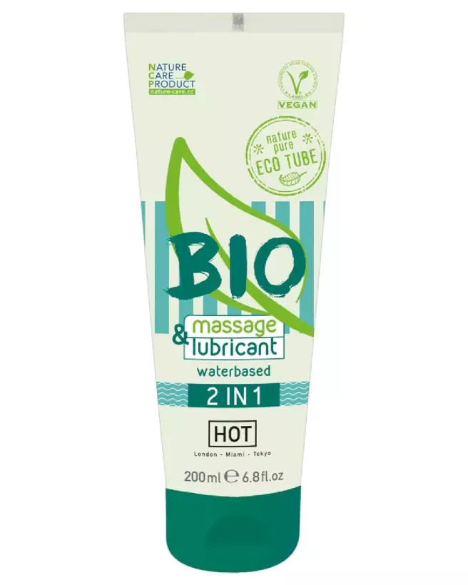 Image du lubrifiant et gel de massage HOT BIO Waterbased 2in1, écologique et hypoallergénique-1
