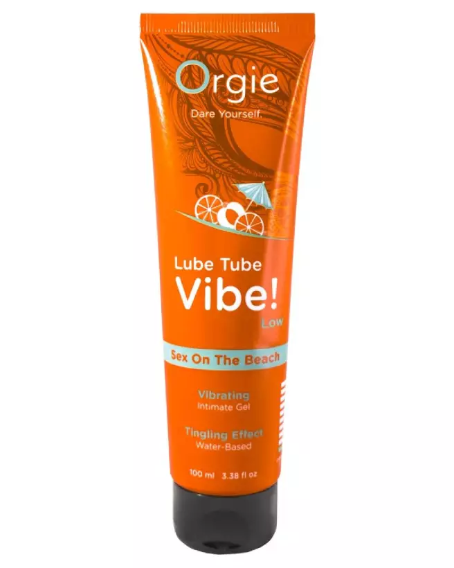 Image de Lube Tube Vibe Sex Beach 100, lubrifiant parfumé comestible, marque Orgie-1