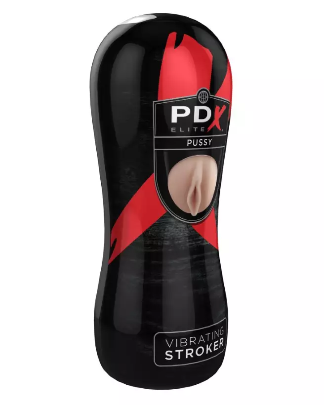 Image du PEE Vibrating Pussy Stroker de PDX Elite, masturbateur réaliste et vibrant-2