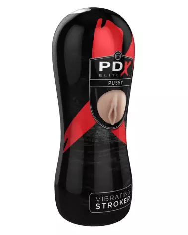 Image du PEE Vibrating Pussy Stroker de PDX Elite, masturbateur réaliste et vibrant-2