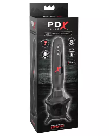 PEE Vibrating Roto-Sucker de PDX Elite, masturbateur haute technologie avec succion et vibrations-1