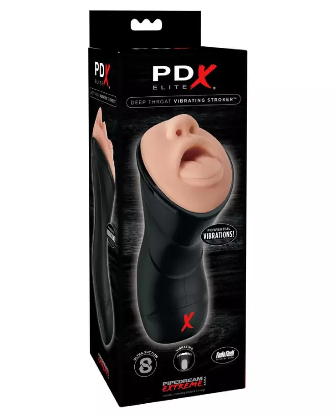 PDX Elite Vibrating Stroker vue de face pour plaisir intense-1