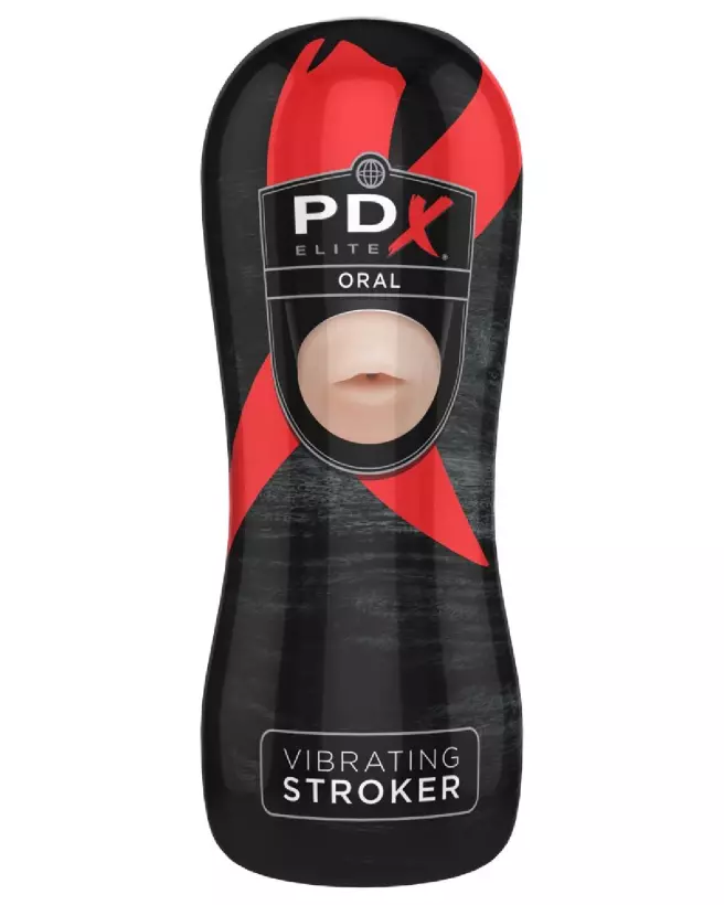 Image du PDX Elite Vibrating Oral Stroker pour stimulation orale réaliste-2