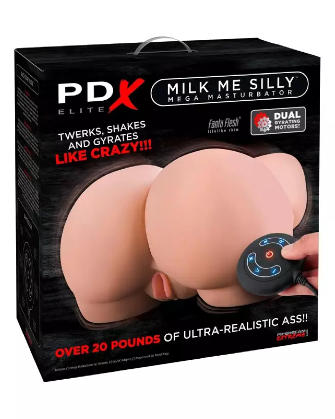 Image du masturbateur PDX Elite Milk Me Silly Light en action, sensation réaliste et intense-1