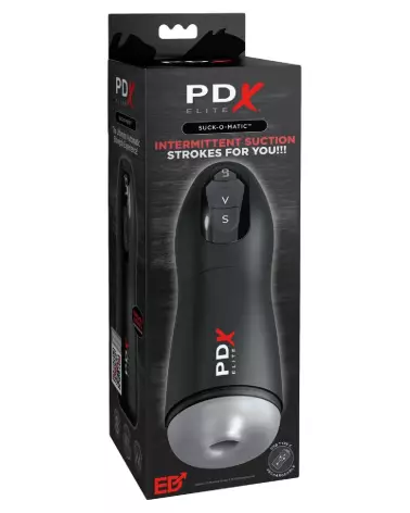 Image du masturbateur PDX Elite Suck-O-Matic Frosted Black, technologie de succion avancée pour plaisir intense-1
