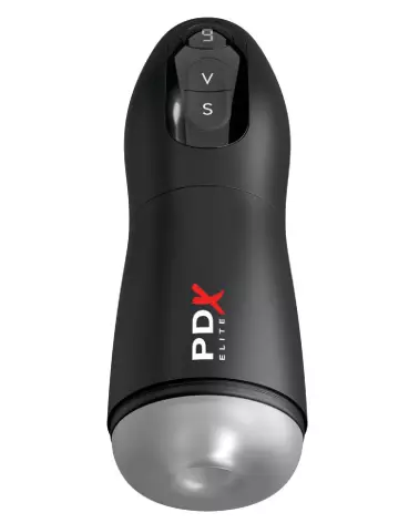 Image du masturbateur PDX Elite Suck-O-Matic Frosted Black, technologie de succion avancée pour plaisir intense-2
