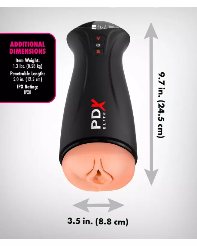 Image du PDX Elite Fuck-Gasm Light, masturbateur compact et discret pour plaisir intense-6