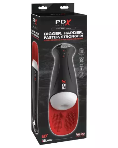 Masturbateur PDX Elite Fap-O-Matic Pro XL White en action, sensation réaliste et conception ergonomique-1