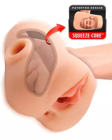 Image du masturbateur PDXP Double Pounder Vibrating de PDX Plus, sensation réaliste et vibrations puissantes-4