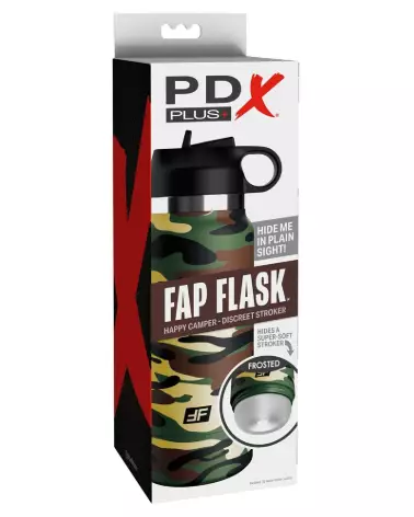 Masturbateur PDX Plus FapFlask Happy Camper Fros en action-1