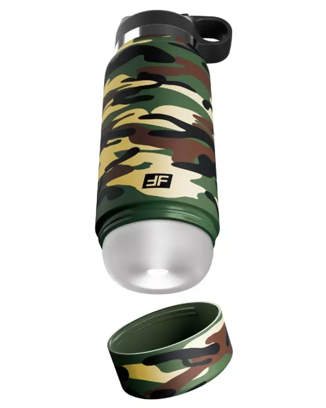 Masturbateur PDX Plus FapFlask Happy Camper Fros en action-2