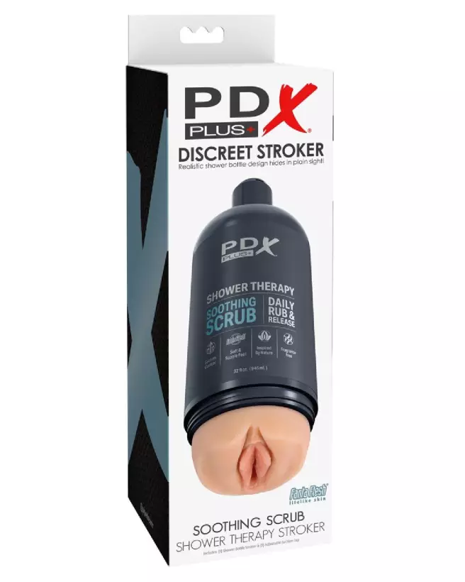 Image du Masturbateur PDX Plus Shower Soothing Light en utilisation sous la douche, design ergonomique et waterproof-1