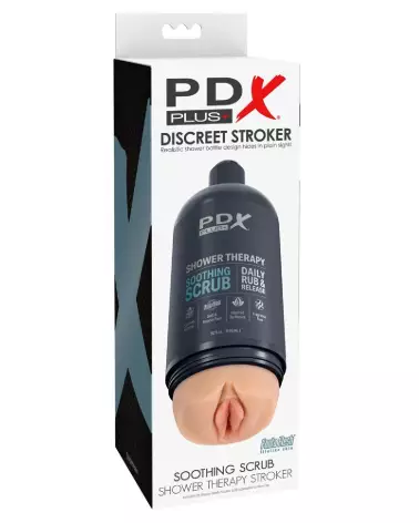 Image du Masturbateur PDX Plus Shower Soothing Light en utilisation sous la douche, design ergonomique et waterproof-1